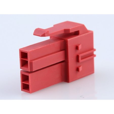 MOLEX Cp-6.5 Receptacle Housing, Glow-Wire Capable, 6.50Mm Pitch, Dual Row, 2 Circuits, Red 1512072209
